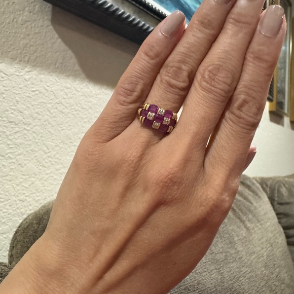 Sold! Stunning 2.5CT Natural Ruby & Diamonds Ring 18K YG Size 5.5, 5.1 grams - Picture 14 of 17